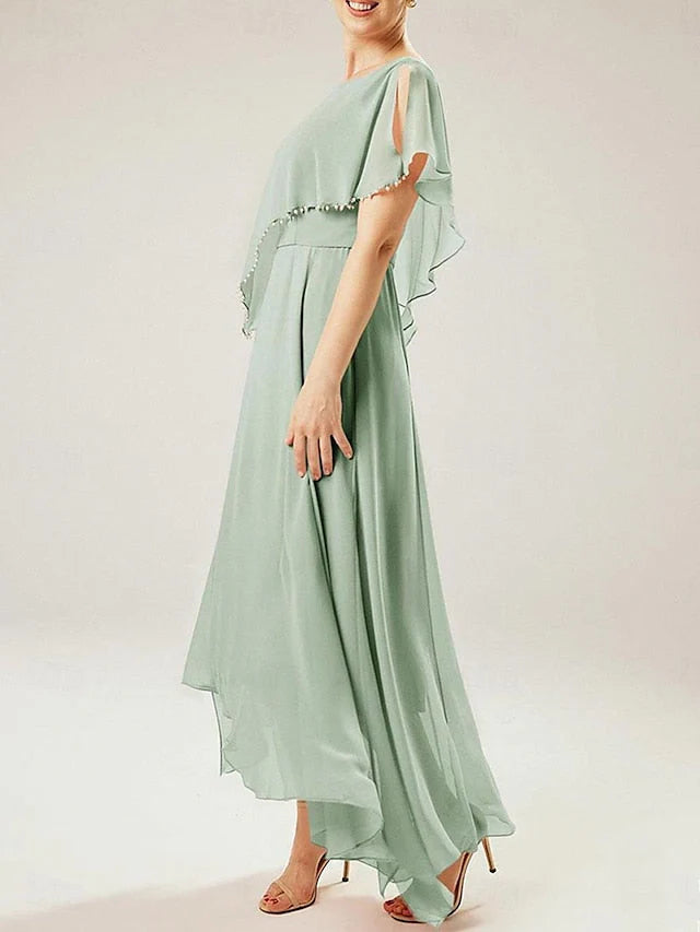 Wholesa Sheath Scoop Short Sleeves Mother Of The Bride Dresses