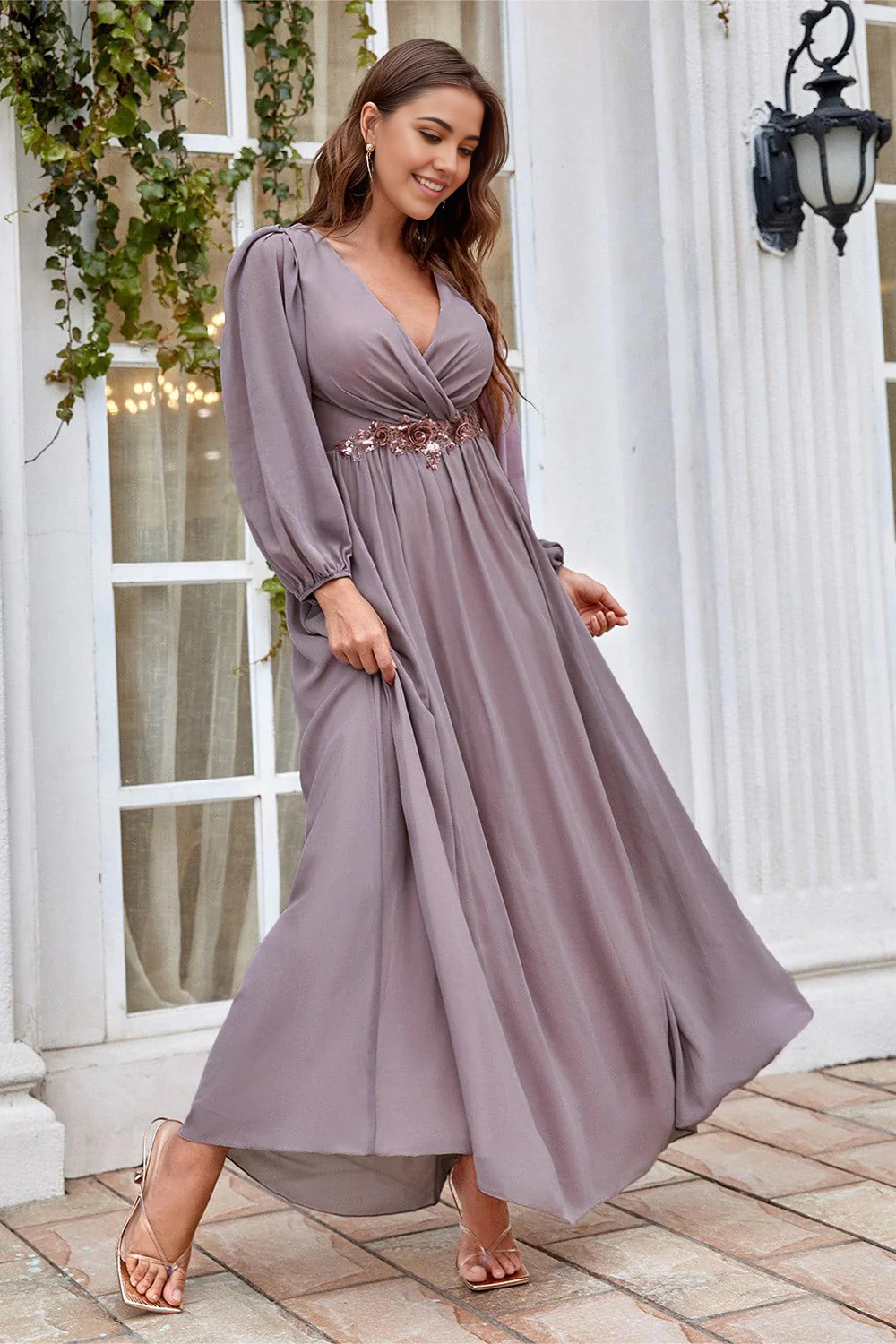 Wholesa A Line Long Sleeves Mother of the Bride Dress