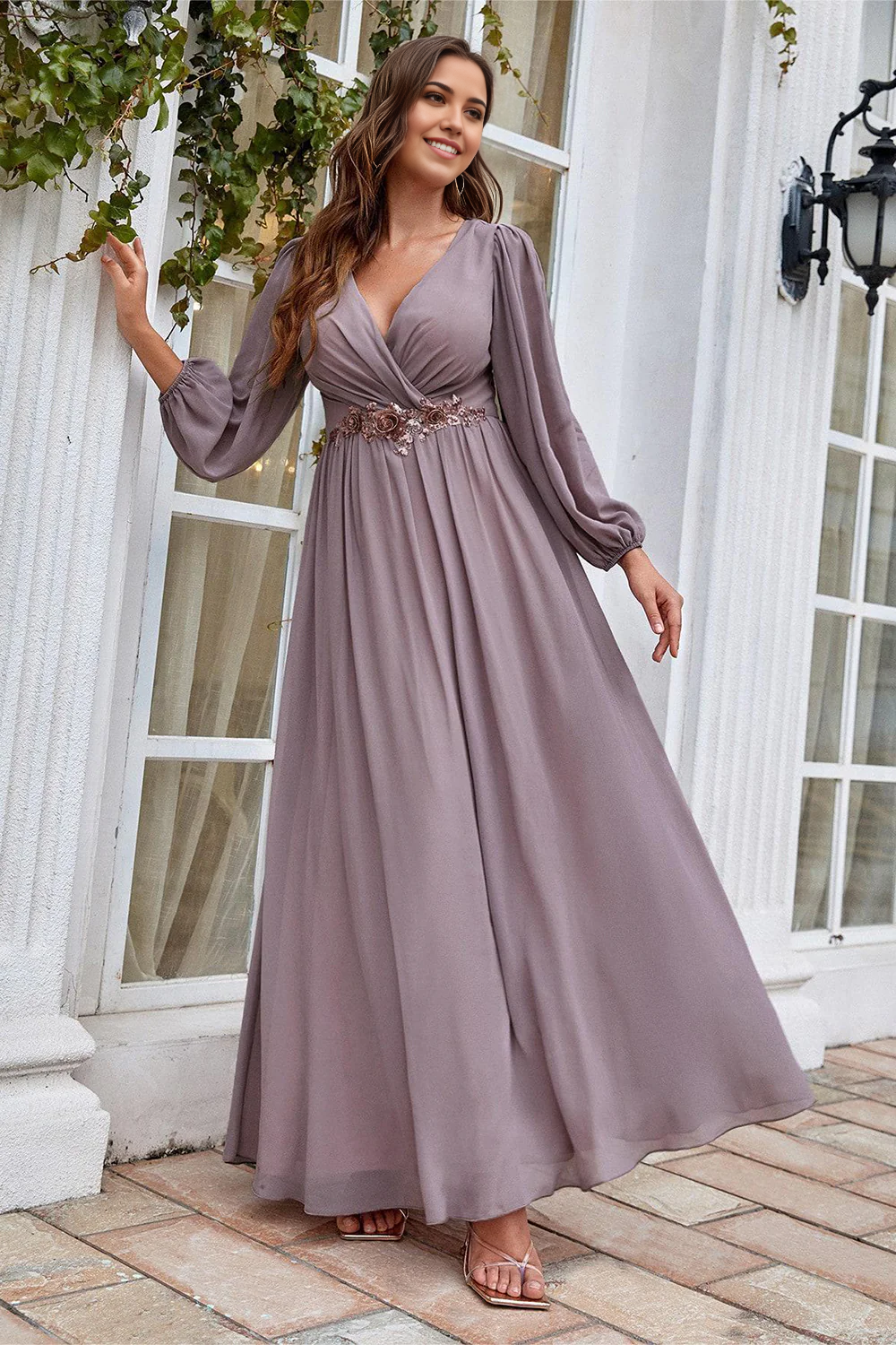 Wholesa A Line Long Sleeves Mother of the Bride Dress