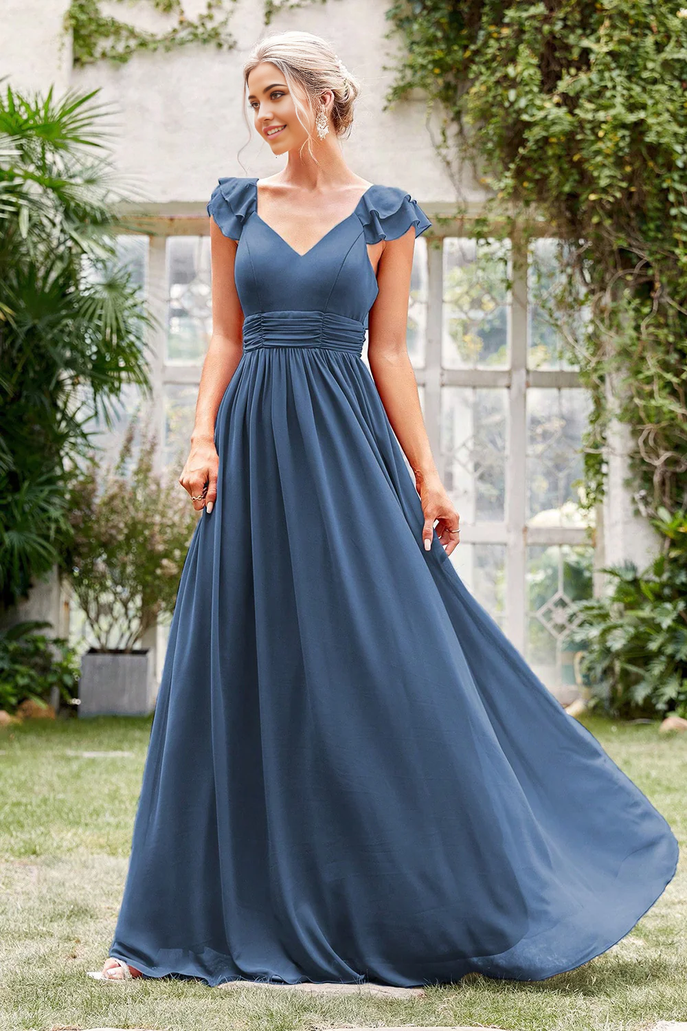 Wholesa A-Line V-Neck Formal Dress Bridesmaid Dresses Prom Dresses