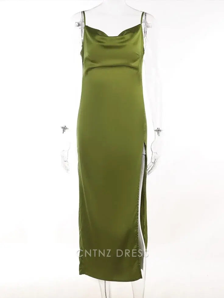 Wholesa Sheath Simple Green Backless formal dresses Bridesmaid Dresses evening gown Prom Dress