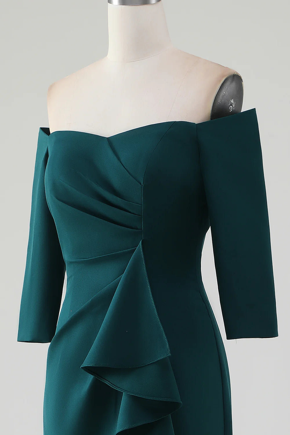 Wholesa Mermaid Off The Shoulder Cascading Ruffle Mother Of The Bride Dress