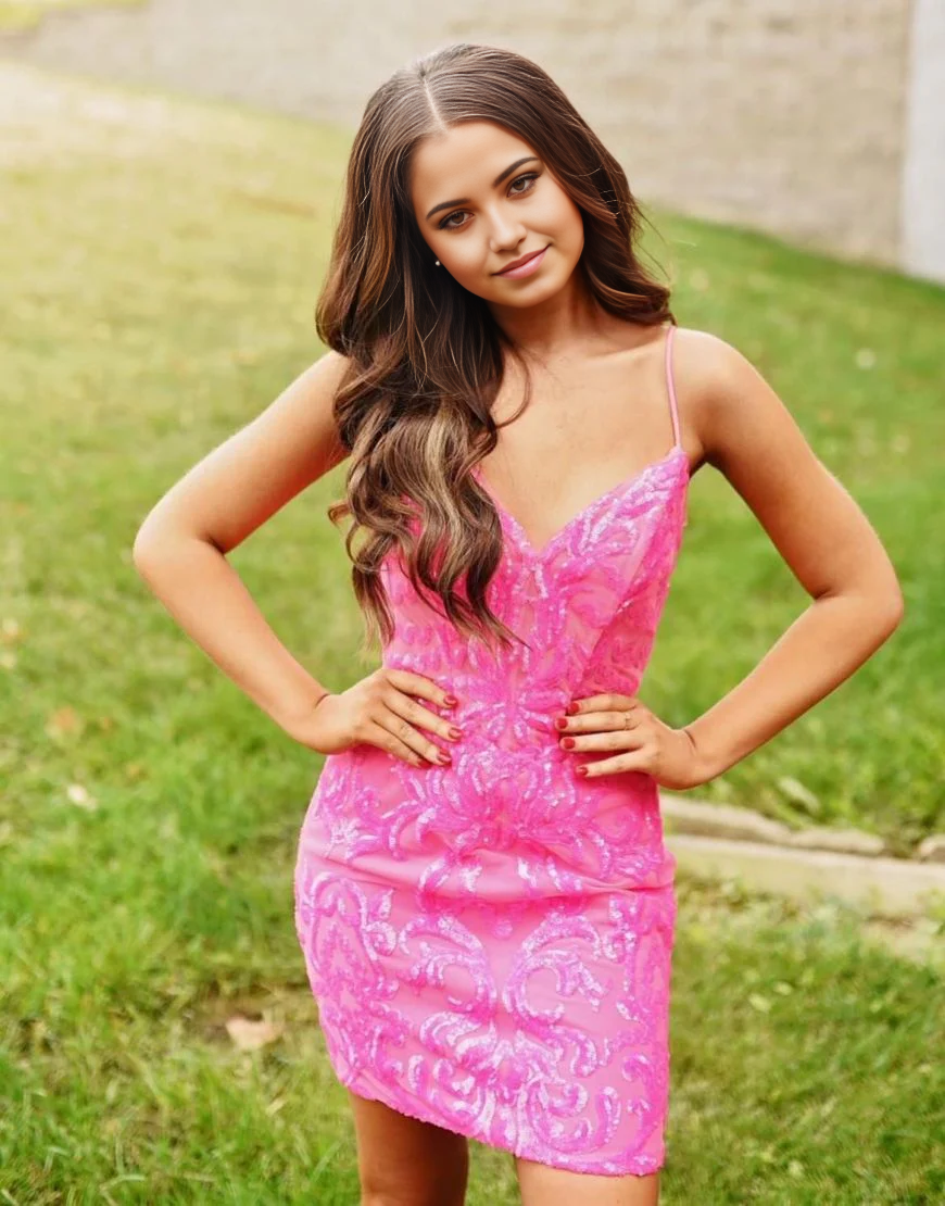 Wholesa Spaghetti Straps Short Bodycon Fuchsia formal dresses Bridesmaid Dresses evening gown Prom Dress Homecoming Dress