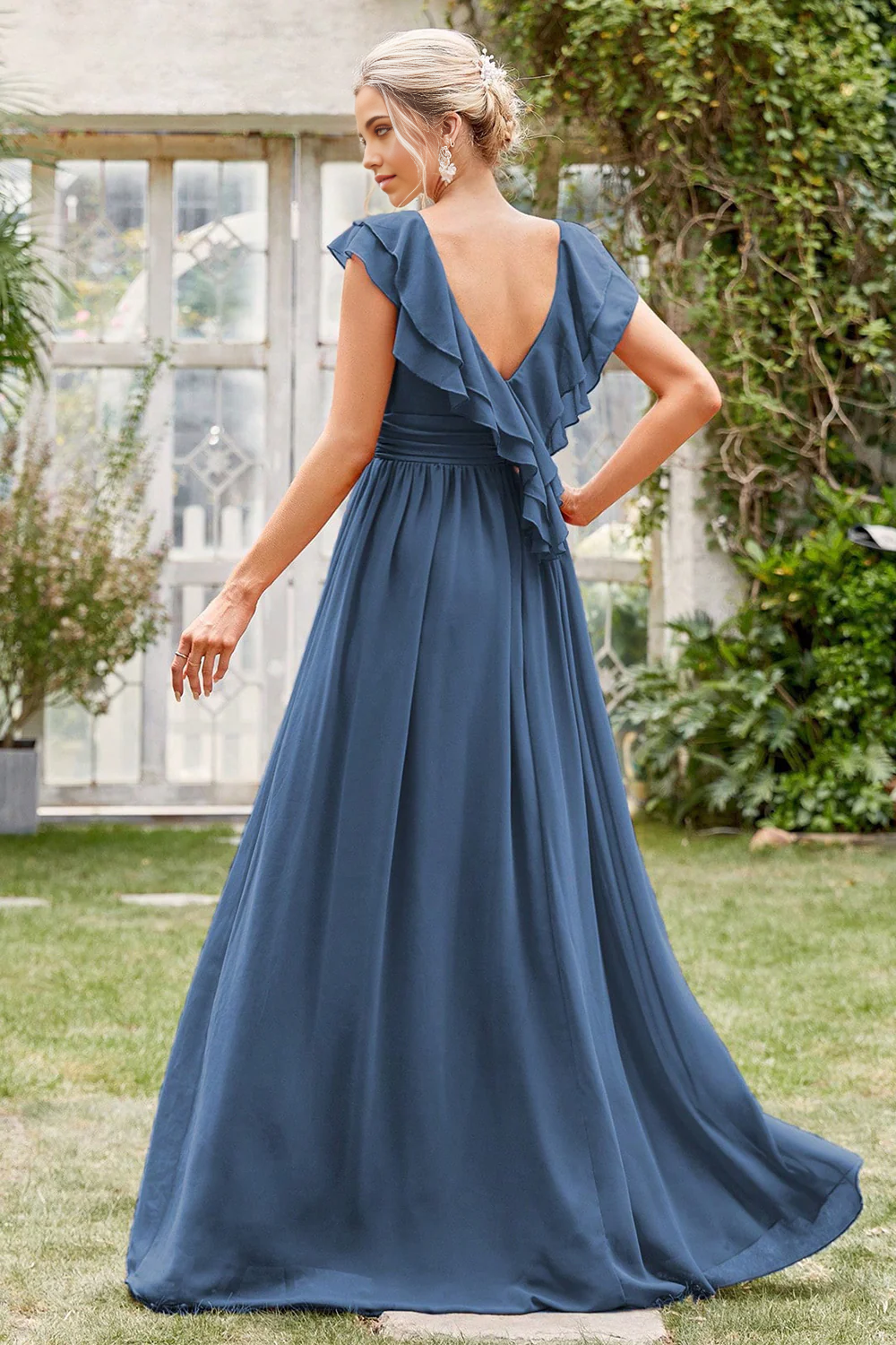 Wholesa A-Line V-Neck Formal Dress Bridesmaid Dresses Prom Dresses