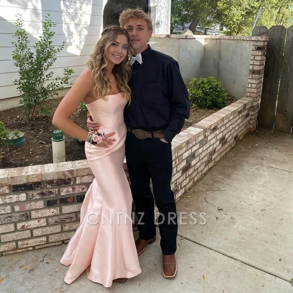 Wholesa Mermaid Elegant Strapless Pink formal dresses Bridesmaid Dresses evening gown Prom Dress