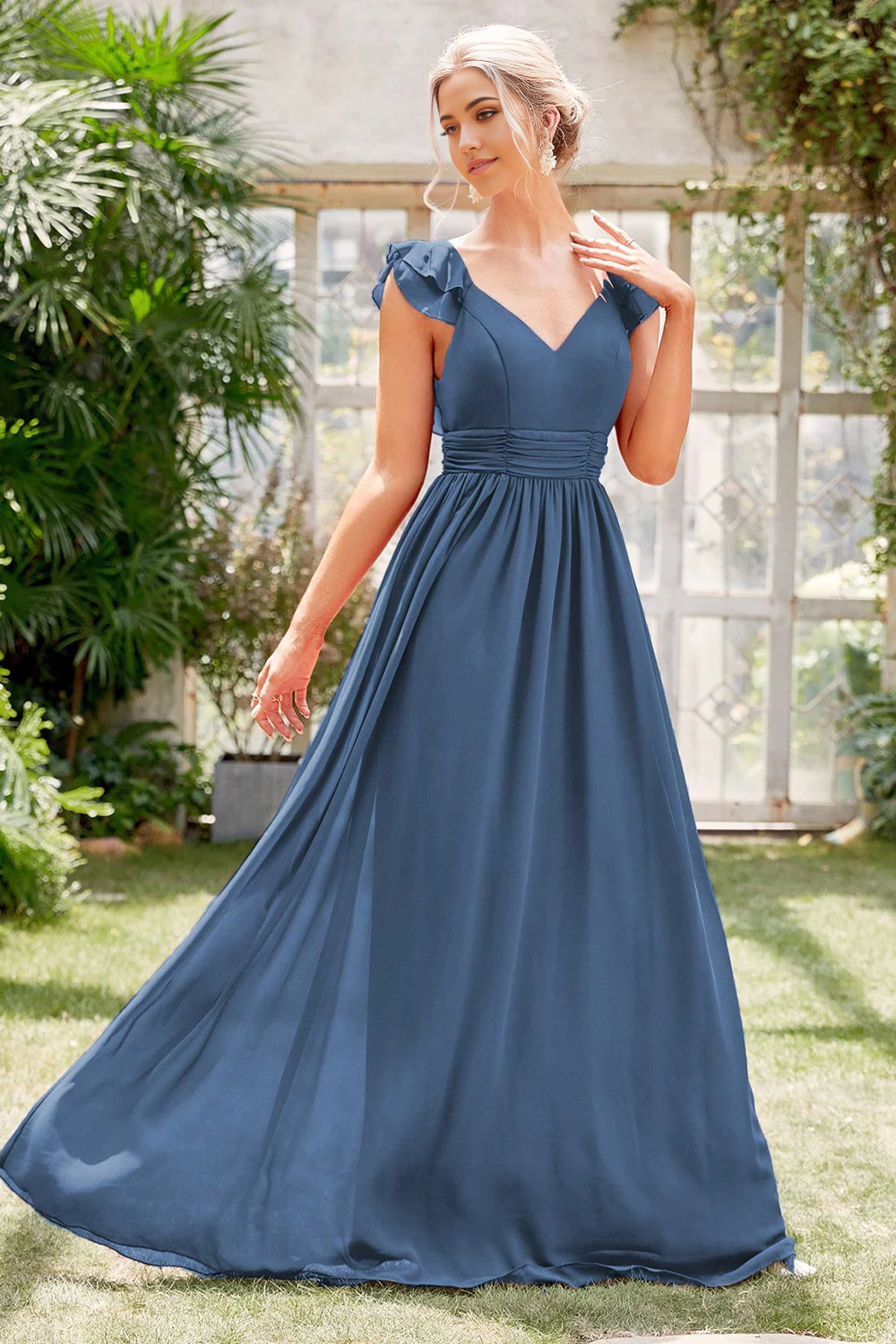 Wholesa A-Line V-Neck Formal Dress Bridesmaid Dresses Prom Dresses