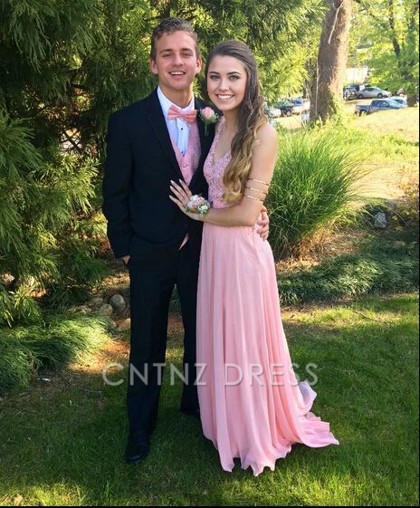 Wholesa A-Line V-Neck Charming Appliques formal dresses Bridesmaid Dresses evening gown Prom Dress