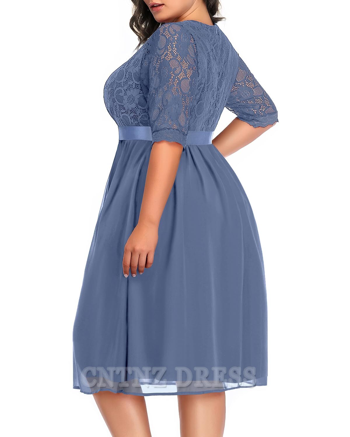 Wholesa Plus Size A-line V Neck Lace Chiffon formal dresses Bridesmaid Dresses evening gown Prom Dress
