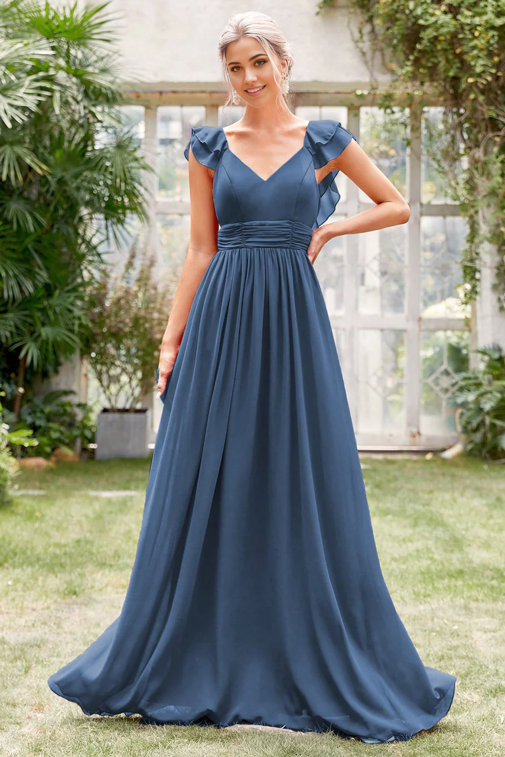 Wholesa A-Line V-Neck Formal Dress Bridesmaid Dresses Prom Dresses