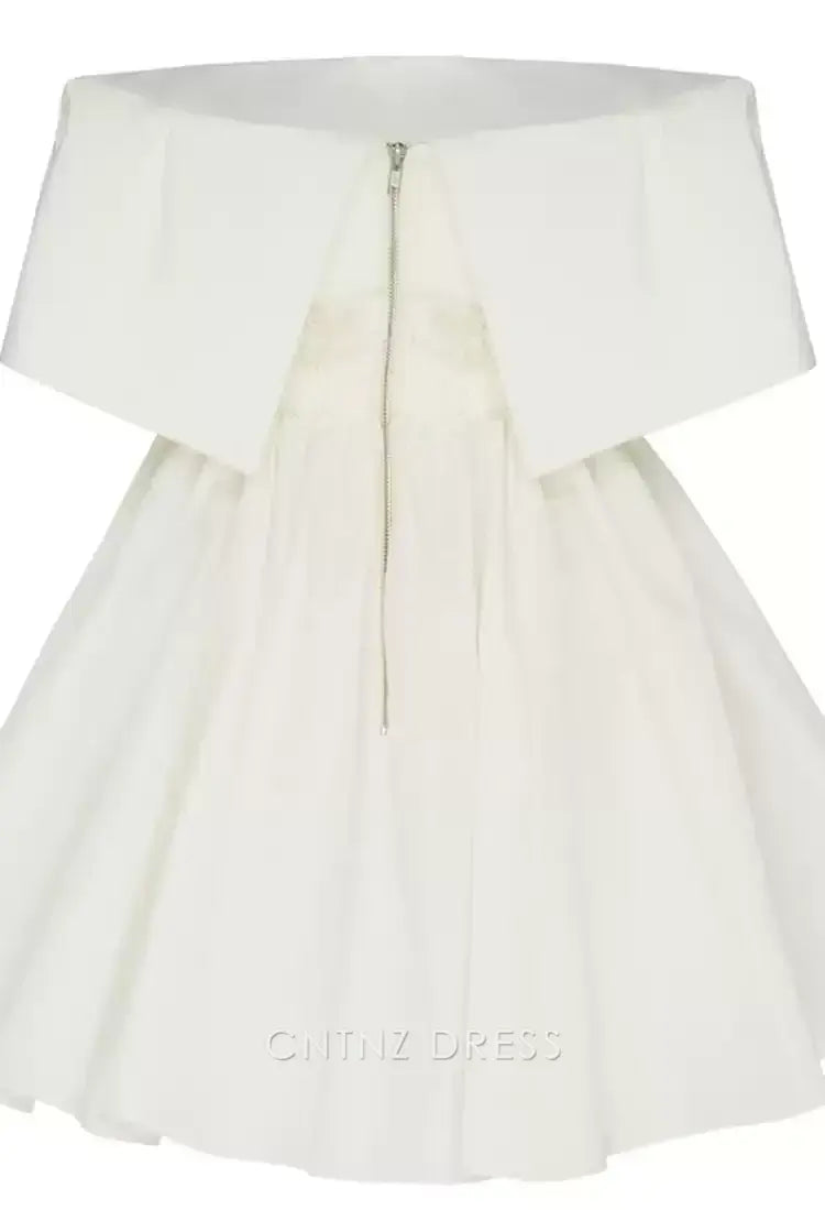 Wholesa A-line Off the Shoulder White Homecoming Dresses formal dresses Bridesmaid Dresses evening gown Prom Dress