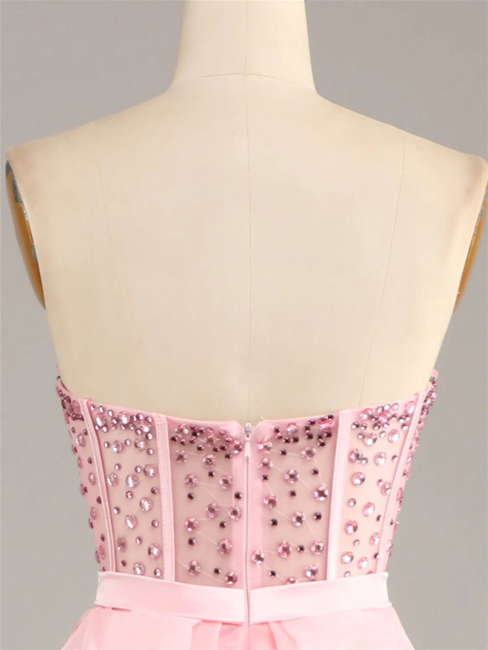 Wholesa Strapless Sleeveless Floor-Length Beaded Evening Dress