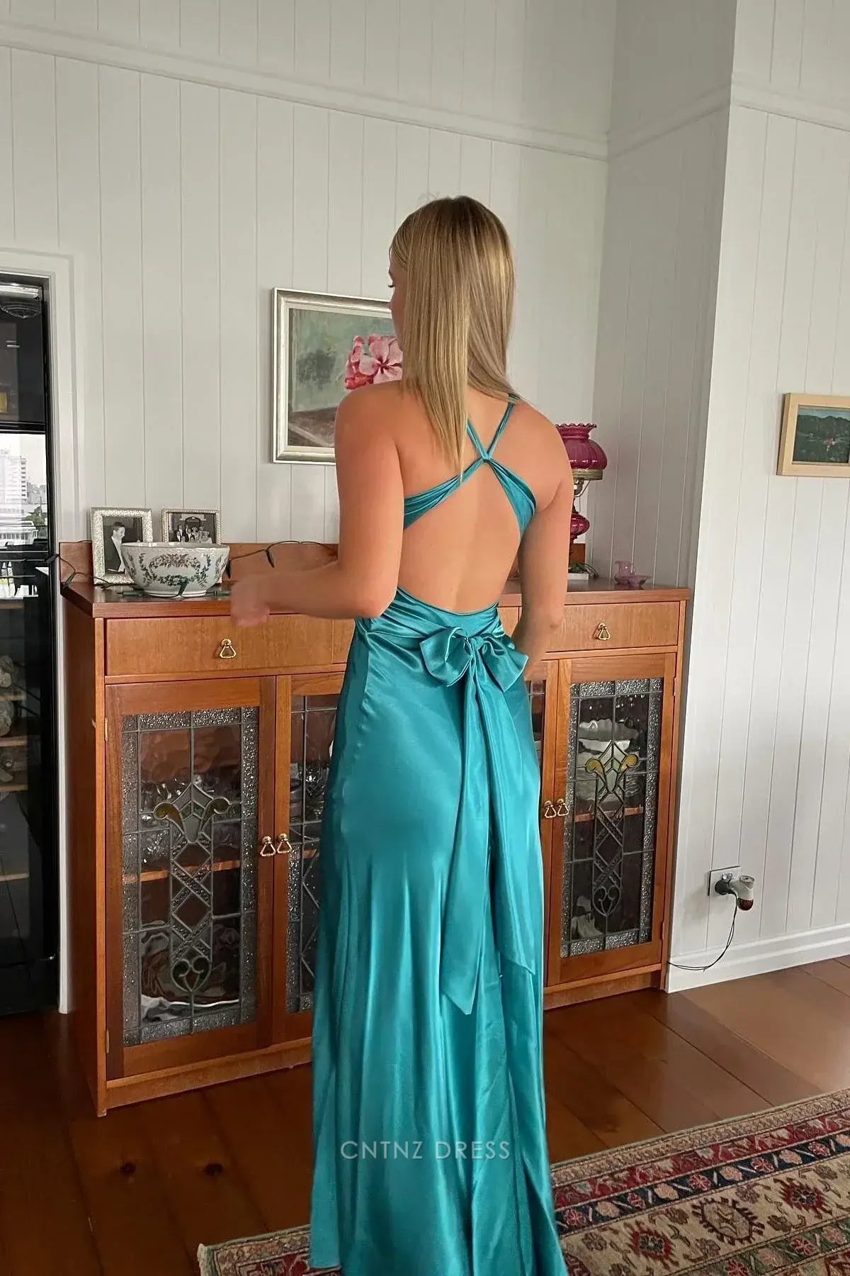 Wholesa Sheath Sexy V Neck Backless Long formal dresses Bridesmaid Dresses evening gown Prom Dress