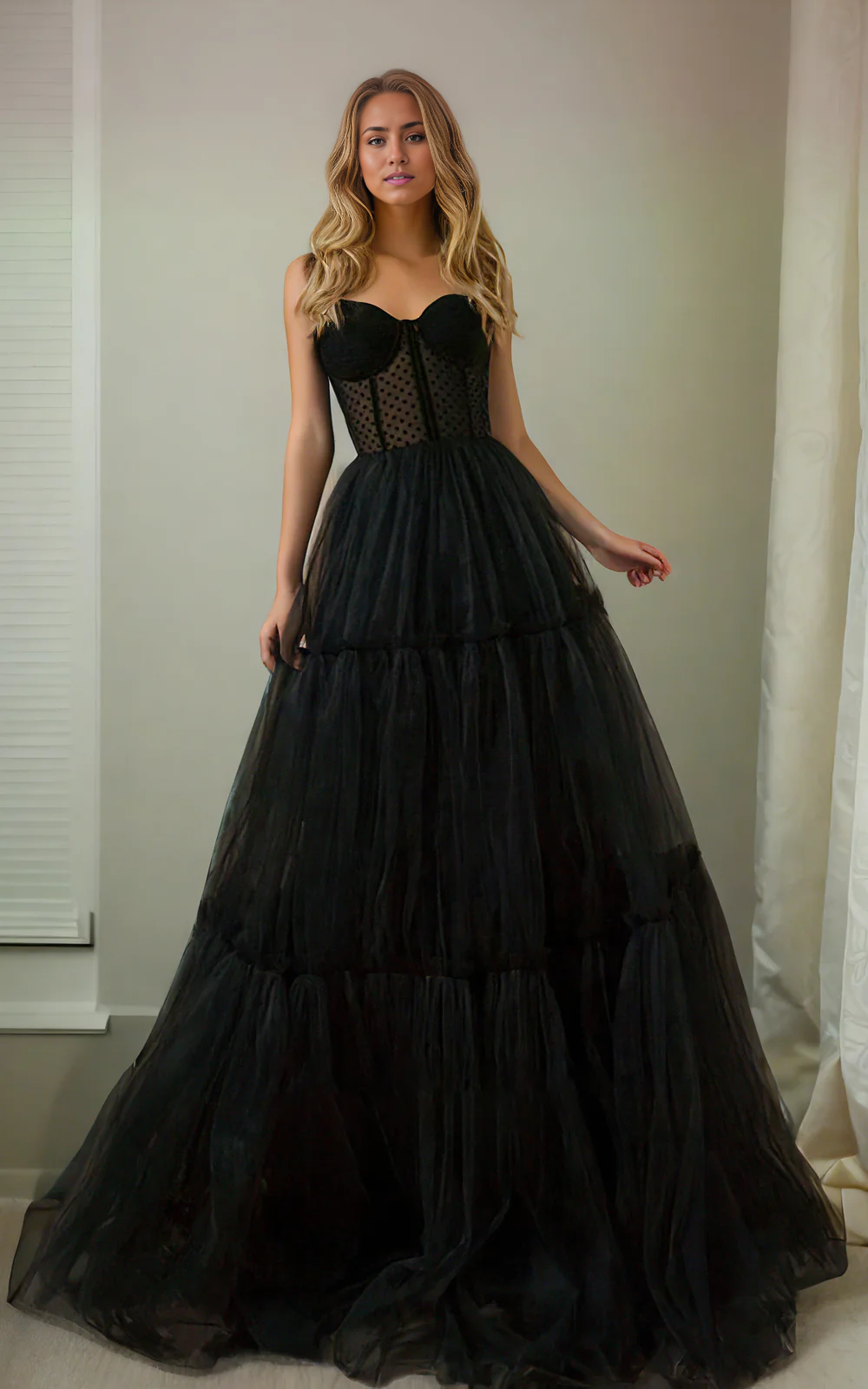 Wholesa A-Line Beach Sweetheart Spaghetti Corset Back Simple Ruching Tulle Sweep Train Wedding Dress