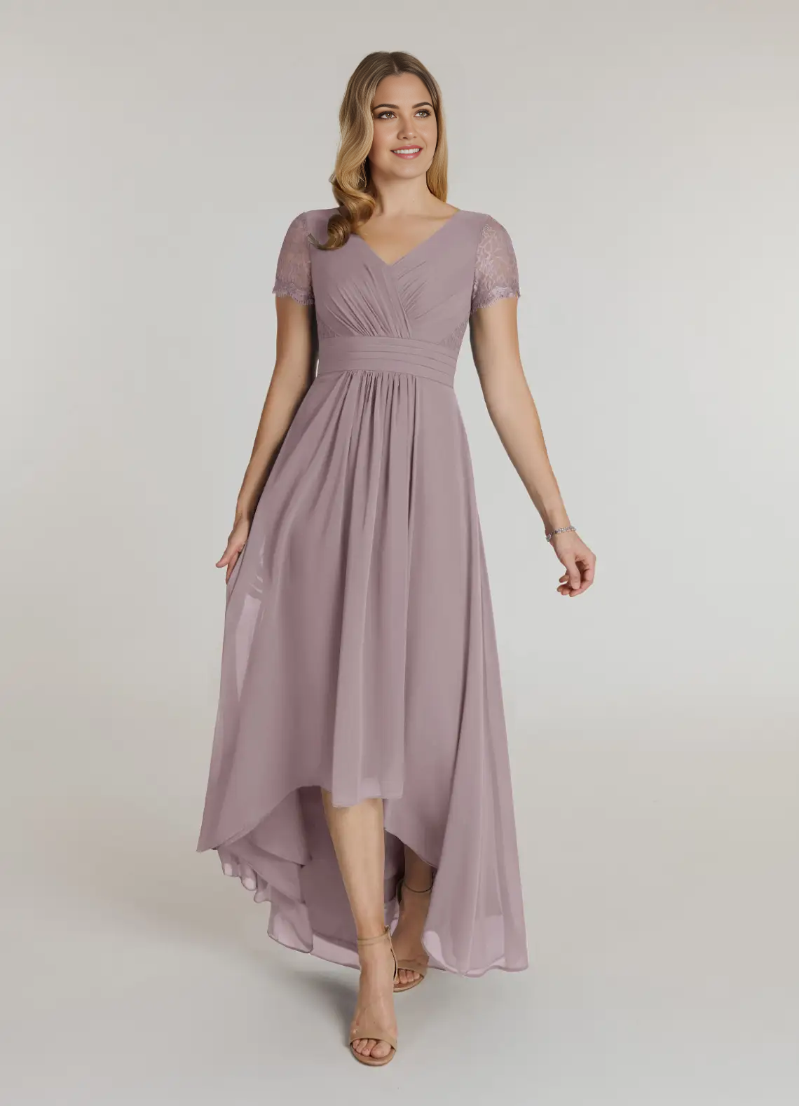 Wholesa A-Line V-Neck Lace Chiffon Dusk formal dresses evening dress Mother of the Bride Dresses