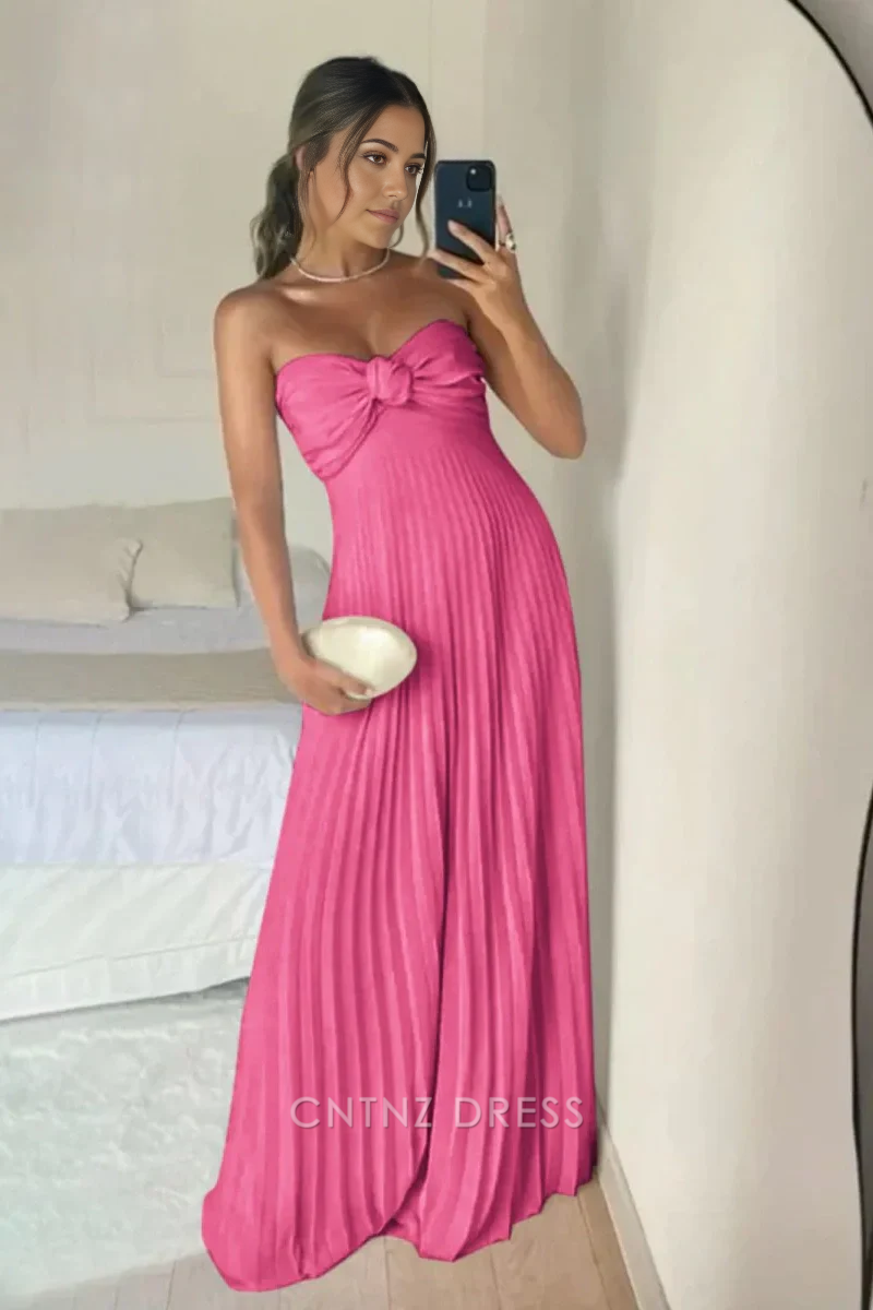 Wholesa A Line Elegant Sweetheart Long formal dresses Bridesmaid Dresses evening gown Prom Dress with Ruffles