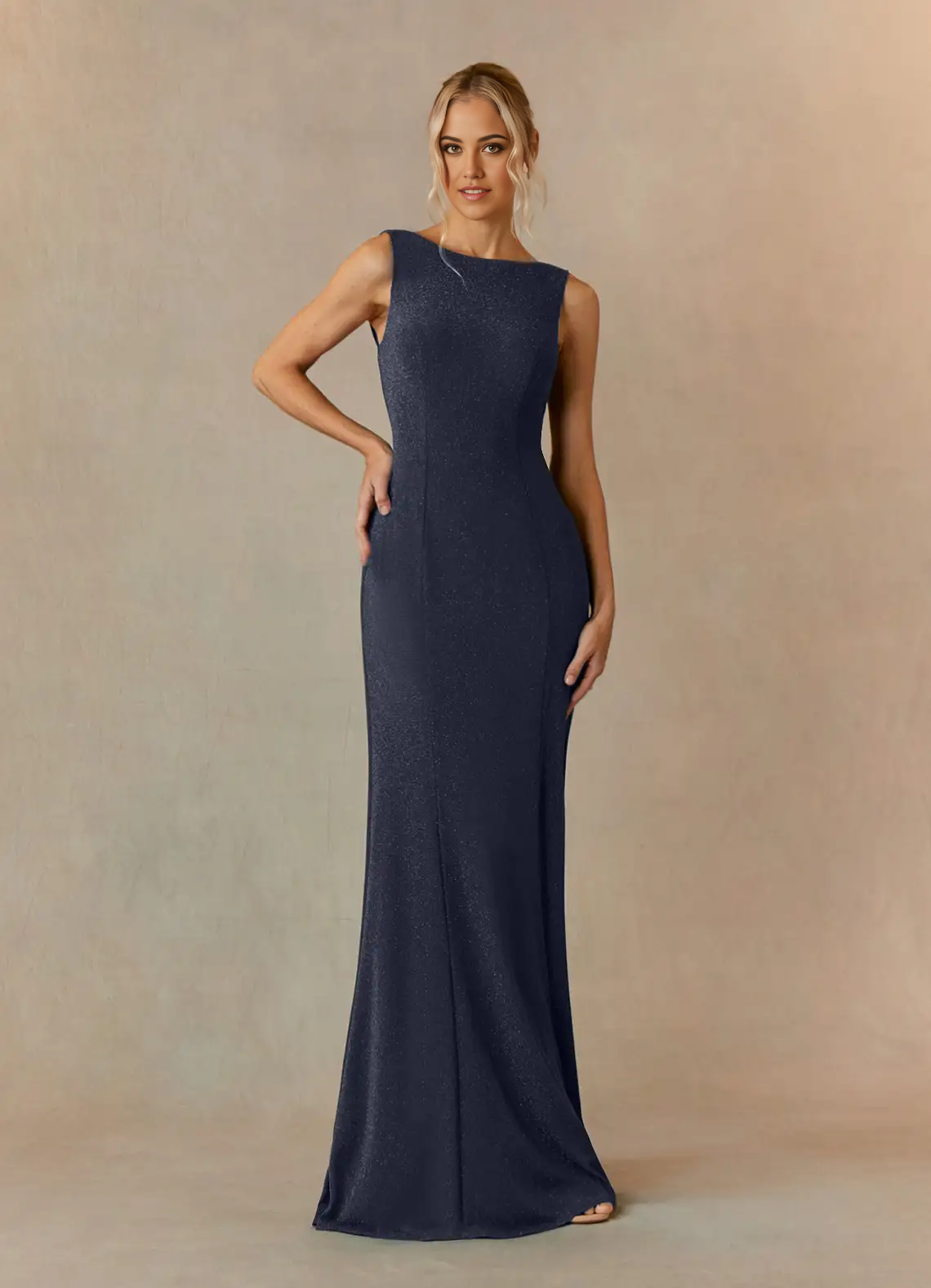 Wholesa Mermaid Bateau Neckline Dark Navy Mother of the Bride Dresses