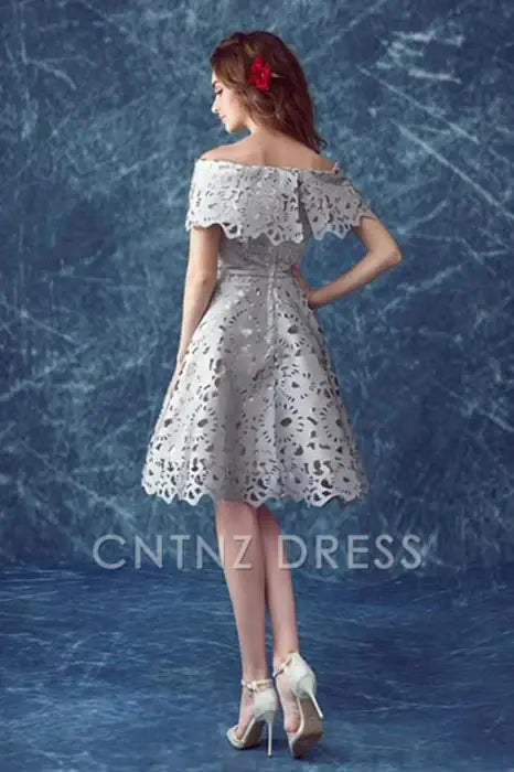 CNTNZ DRESS Hot Sale Short Prom Dress A Line Off Shoulder Retro Lace Fashion Homecoming Dress