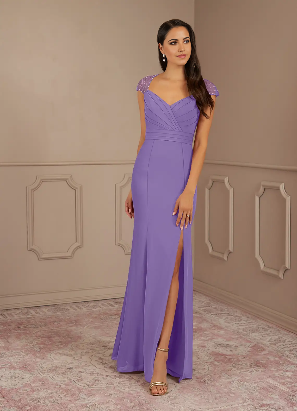 Wholesa Mermaid Sequins Chiffon Tahiti formal dresses evening dress Mother of the Bride Dresses