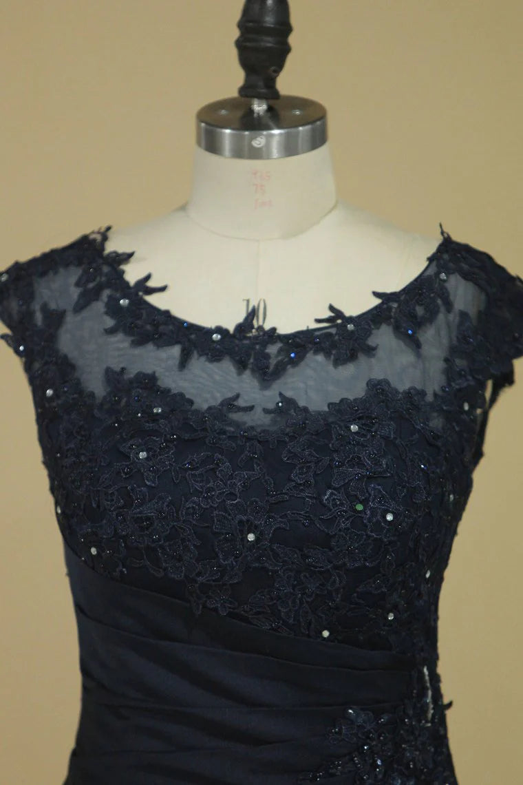 Wholesa Mermaid Scoop Tulle With Applique Beads Mother Of The Bride Dresses