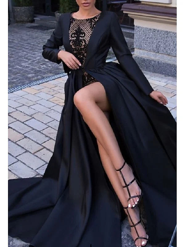 Wholesa Ball Gown Train Long Sleeve Evening Dresses