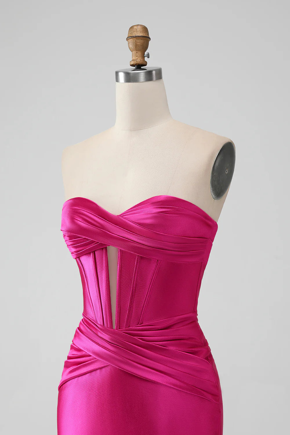 Wholesa Strapless Satin Bodycon Short Prom Dress Homecoming Dresses
