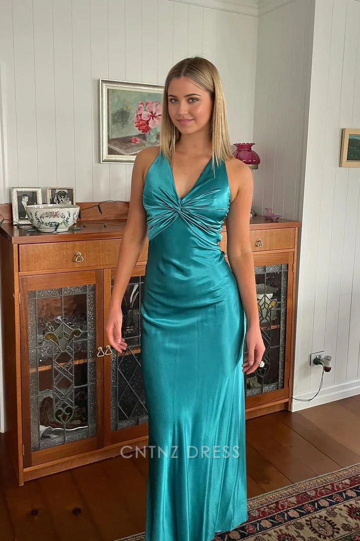 Wholesa Sheath Sexy V Neck Backless Long formal dresses Bridesmaid Dresses evening gown Prom Dress