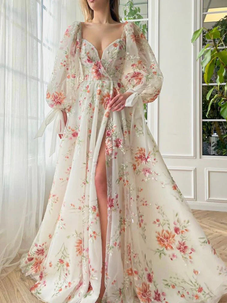 Wholesa A-Line Sweetheart Long Sleeves Floor-Length Prom Dresses CNTNZ Dresses Wholesale Wholesa A-Line Sweetheart Long Sleeves Floor-Length Prom Dresses CNTNZ Dresses Wholesale