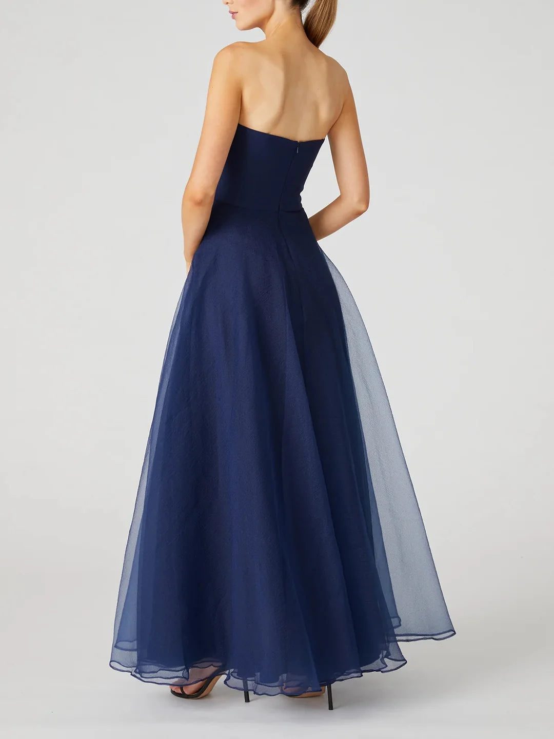 Wholesa A-Line Strapless Sleeveless Ankle-Length Evening Dress