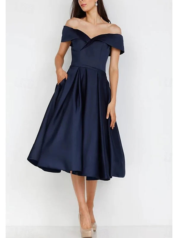 Wholesa A-Line Sweetheart Sleeveless Tea Length Cocktail Dresses