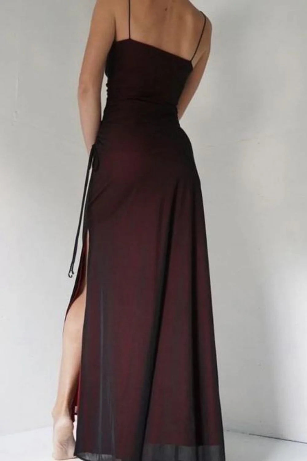 Wholesa Sheath Spaghetti Straps Long Prom Dresses