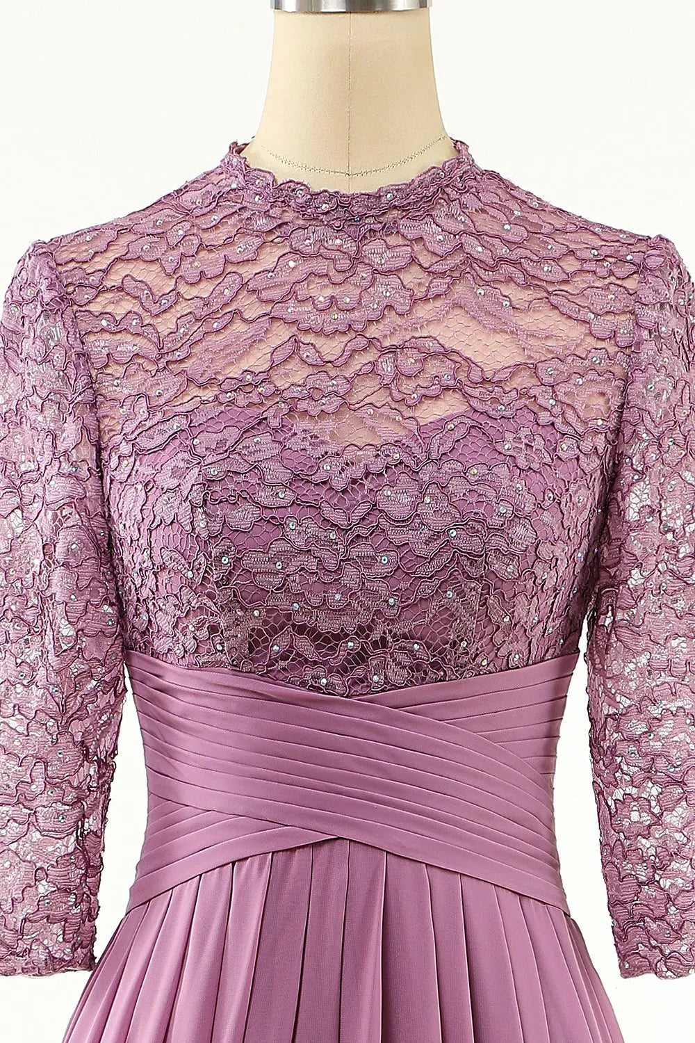 Wholesa A-line Chiffon Long Mother Of the Bride Dress with Lace