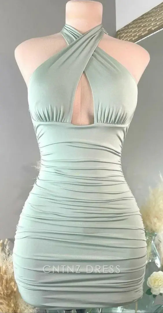 Wholesa Sheath halter Neckline Tight Homecoming Dress formal dresses Bridesmaid Dresses evening gown Prom Dress