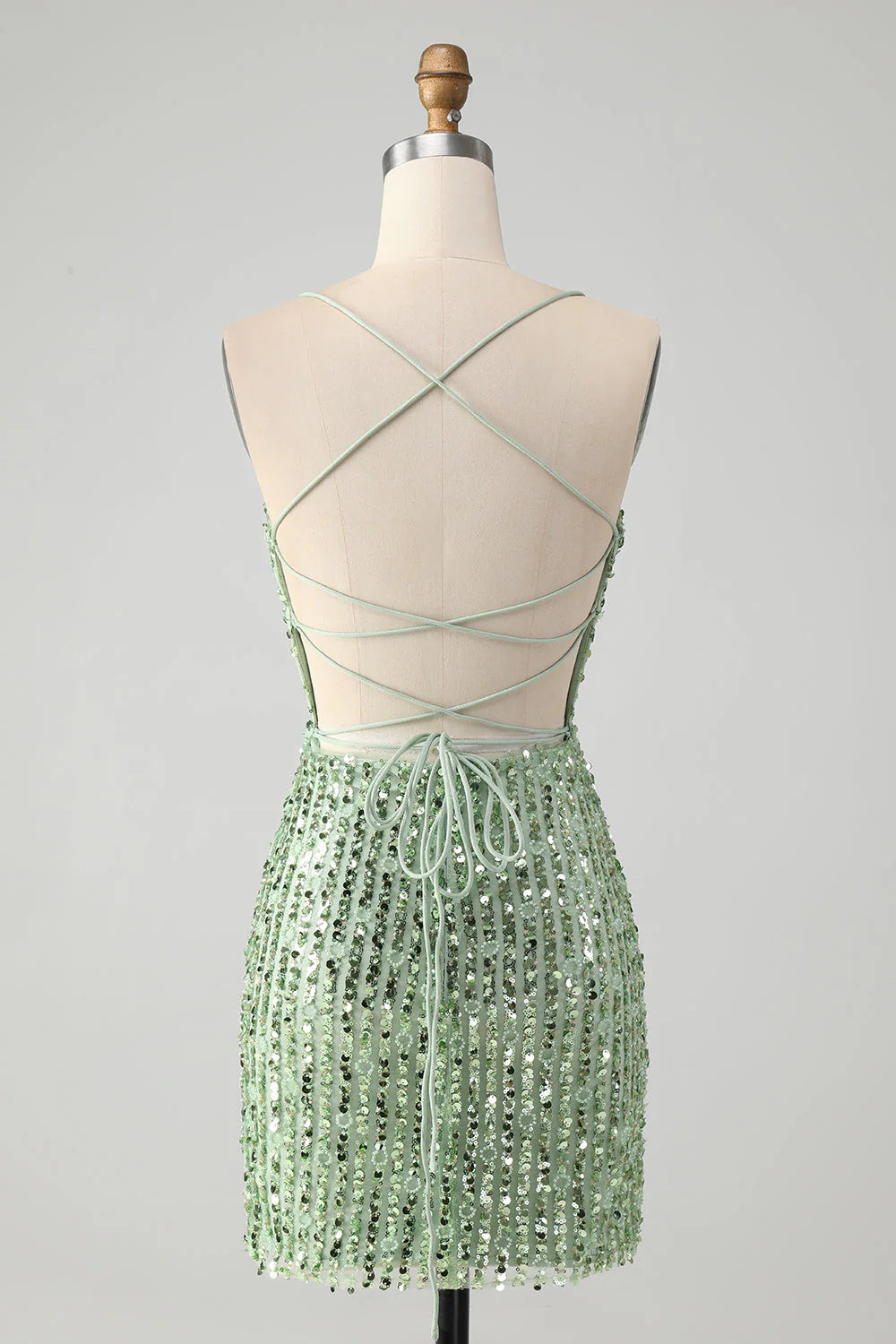 Wholesa Sparkly Bodycon Sequins Lace Up Short Prom Dress Homecoming Dresses