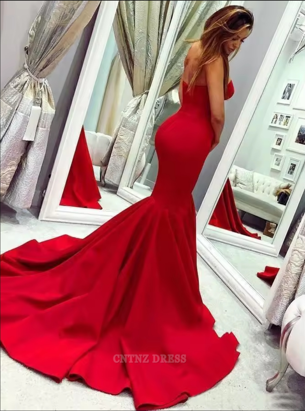 Wholesa Mermaid Latest Elegant Sweetheart Strapless Long formal dresses Bridesmaid Dresses evening gown Prom Dress