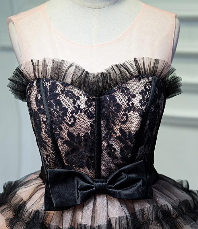 CNTNZ DRESS Hot Sale Homecoming Dress A Line Sheer Round Neck Tulle Bowknot Pretty Short Formal Dress Short Prom Dress