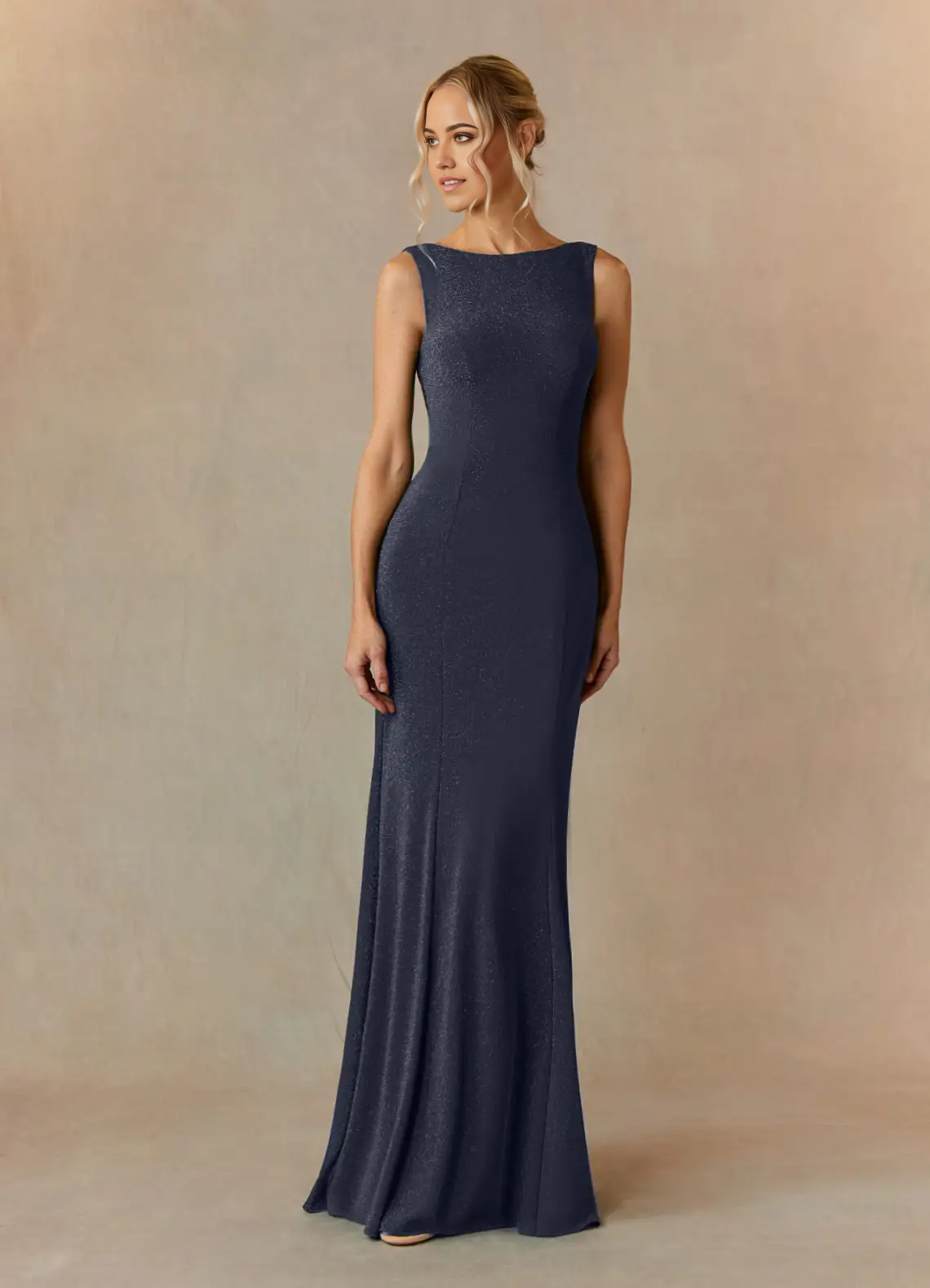 Wholesa Mermaid Bateau Neckline Dark Navy Mother of the Bride Dresses