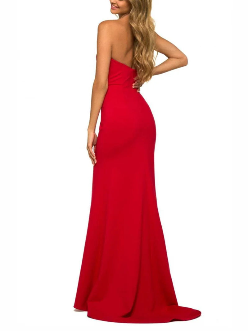 Wholesa A-Line V-Neck Floor-Length Evening Dress