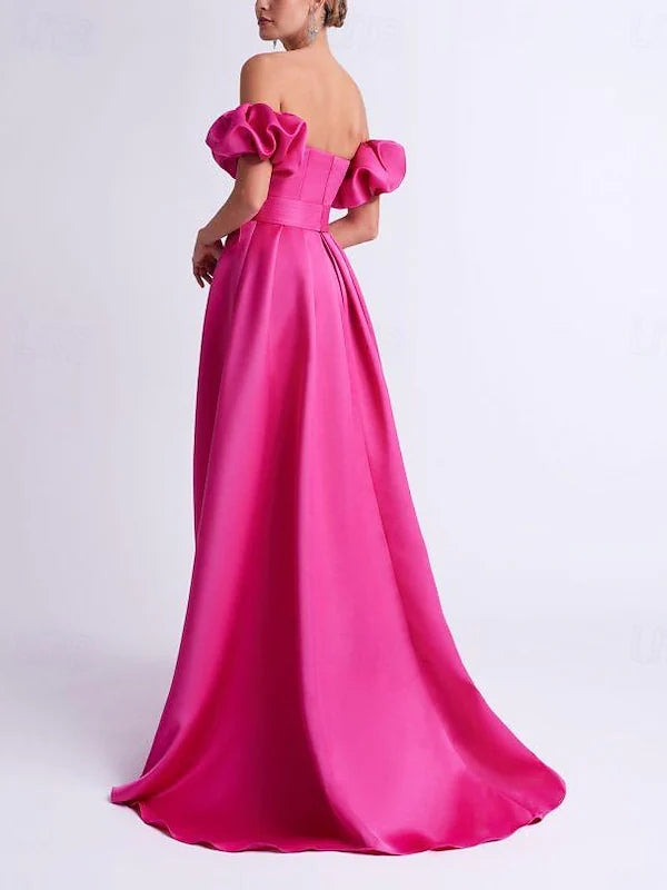 Wholesa A-Line Off-The-Shoulder Floor-Length Evening Dresses
