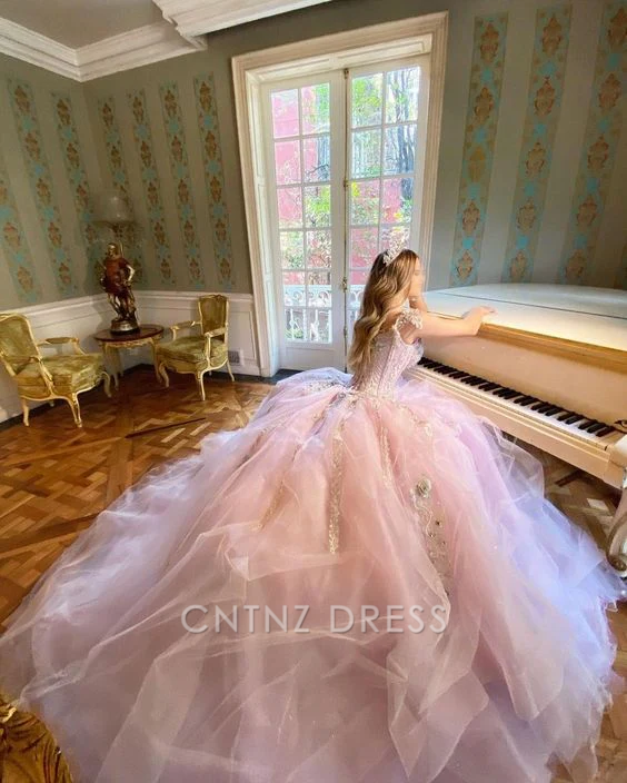 Wholesa A-line Glamorous Tulle Lace Quinceanera Dress formal dresses Bridesmaid Dresses evening gown Prom Dress