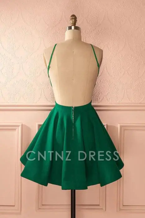 CNTNZ DRESS Hot Sale Short Prom Dress A-line Open Back Ruched Sleeveless Elegant Simple Homecoming Dress