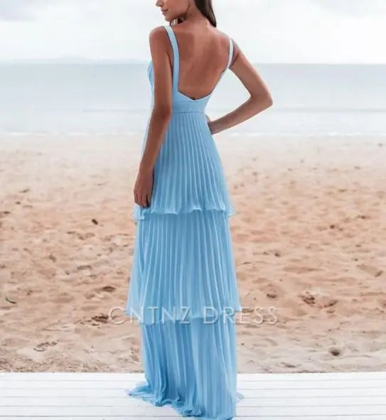 Wholesa A-line Sweetheart Charming Blue formal dresses Bridesmaid Dresses evening gown Prom Dress