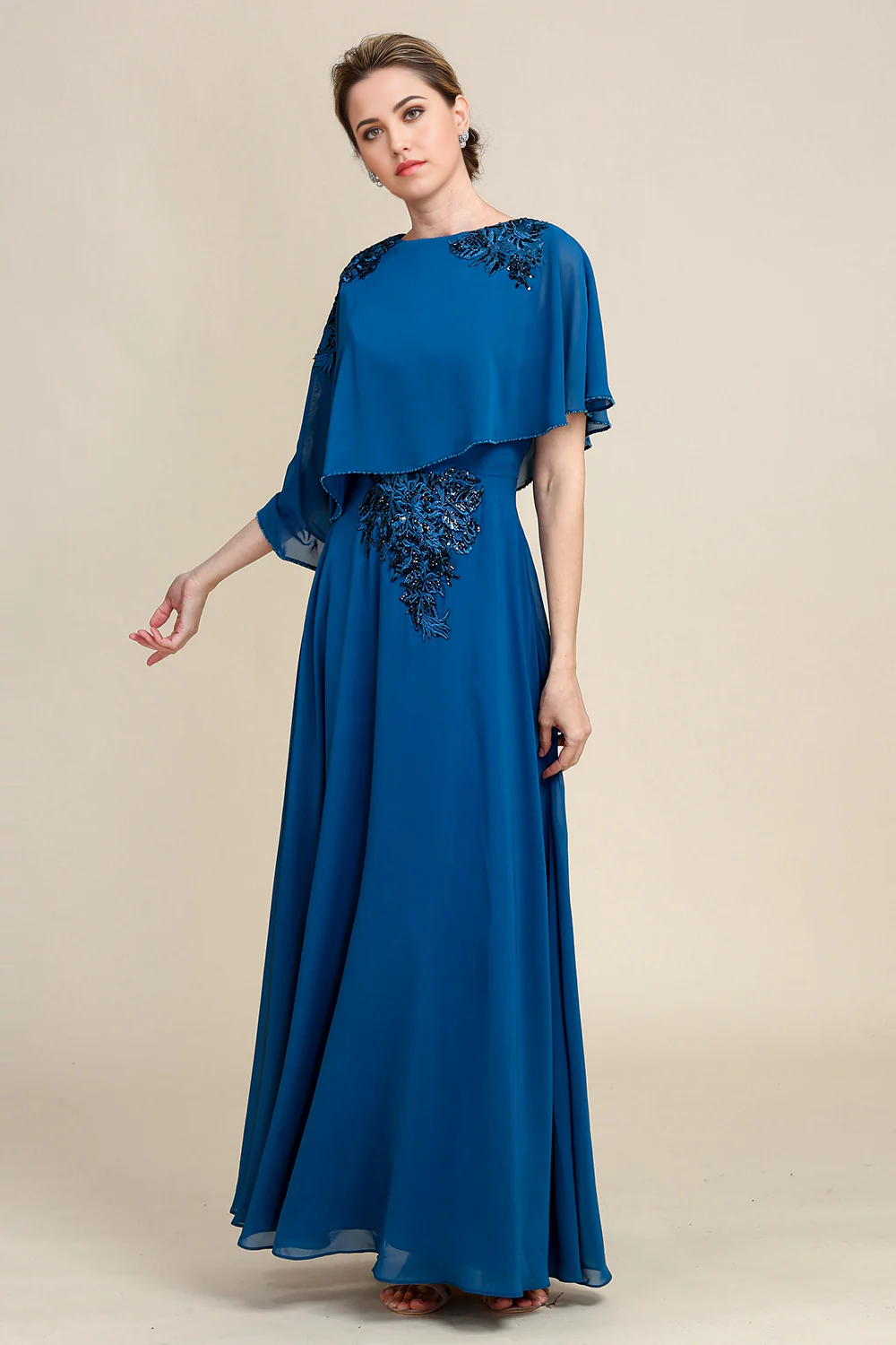 Wholesa A-line Chiffon Mother of the Bride Dress with Lace