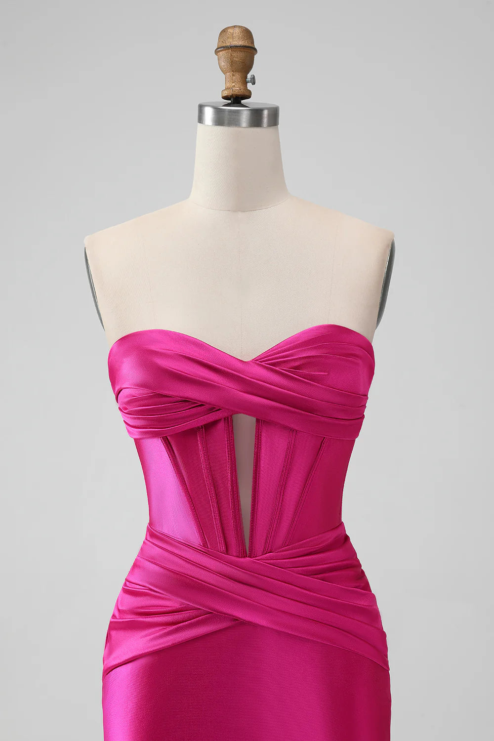 Wholesa Strapless Satin Bodycon Short Prom Dress Homecoming Dresses