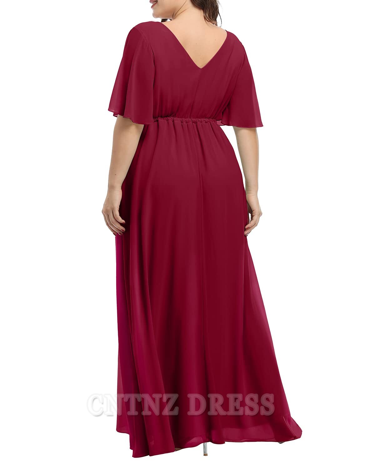 Wholesa Plus Size A-line V-Neck Chiffon Long formal dresses Bridesmaid Dresses evening gown Prom Dress