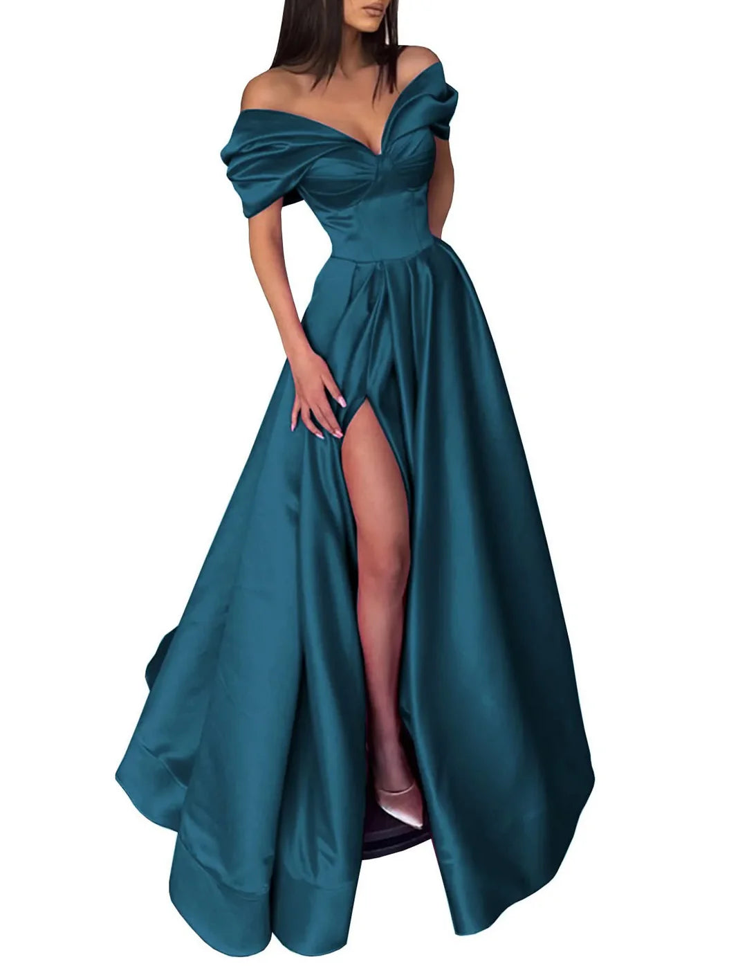 Wholesa A-Line Off The Shoulder Long Prom Dresses