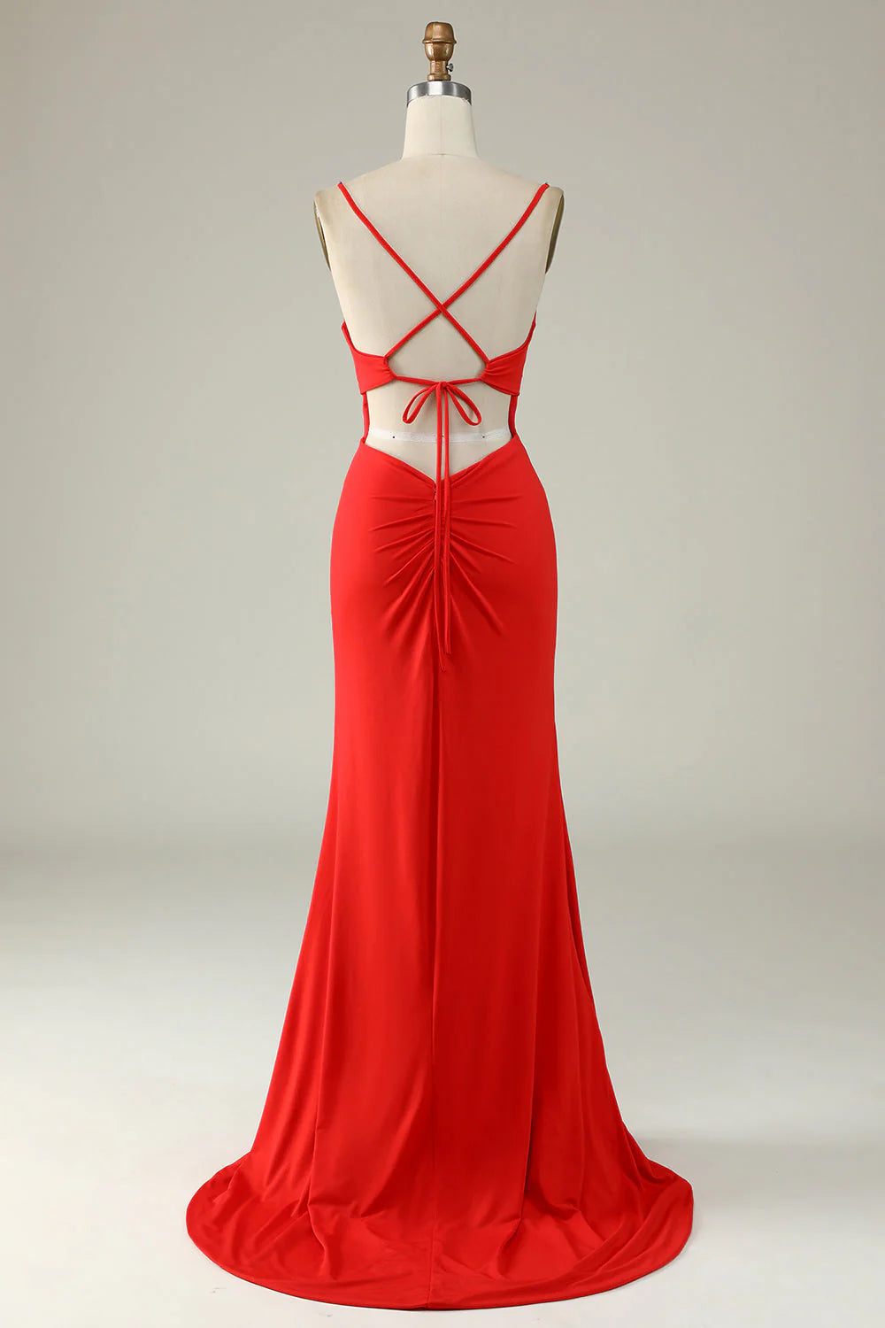 Wholesa Mermaid Spaghetti Straps Long Prom Dress with Slit