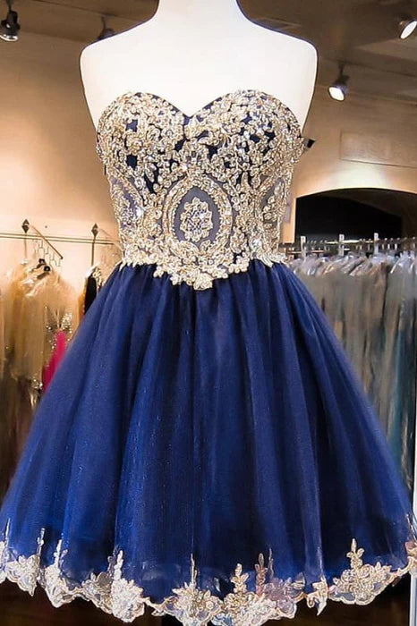CNTNZ DRESS Hot Sale Short Prom Dress A-line Sweetheart Strapless Tulle with Beading Gorgeous Homecoming Dress