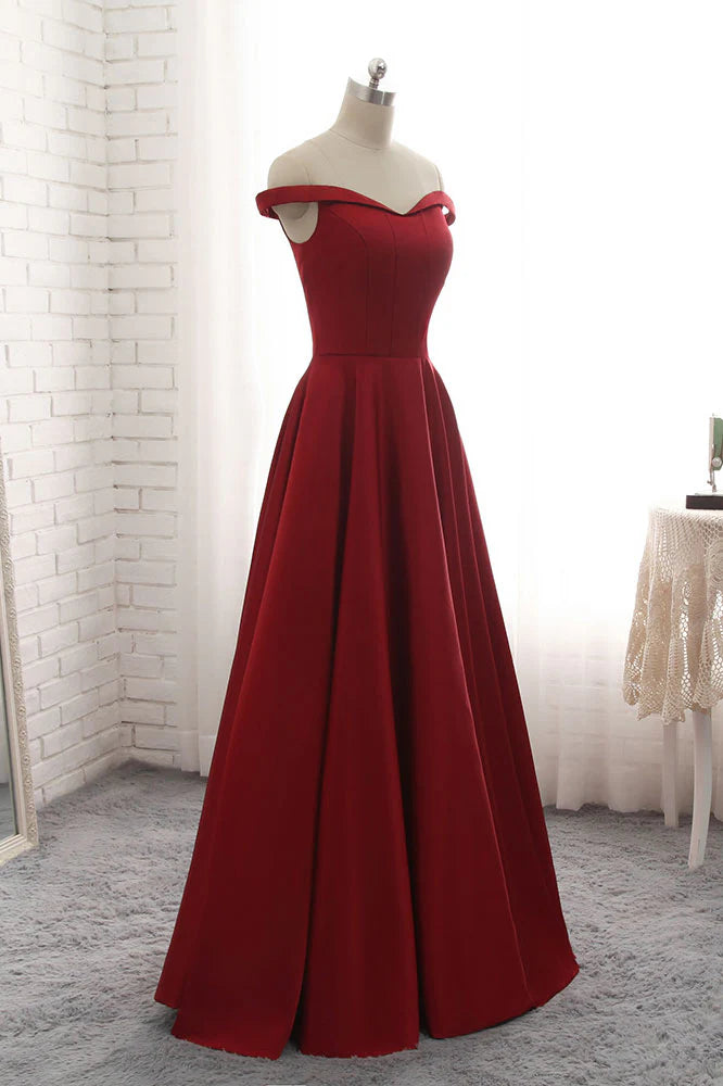 Wholesa Simple Off Shoulder Long Prom Dress