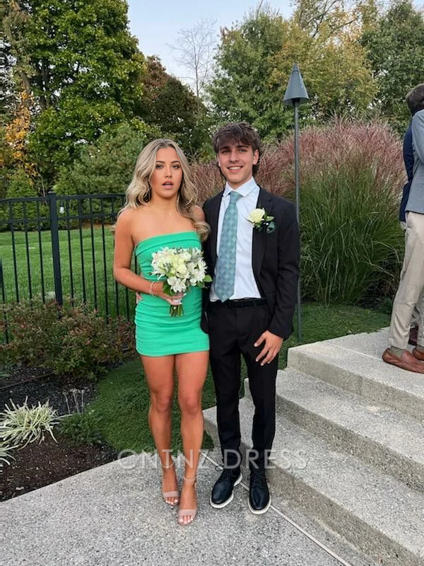 Wholesa Sheath Strapless Sexy Green Homecoming Dress formal dresses Bridesmaid Dresses evening gown Prom Dress