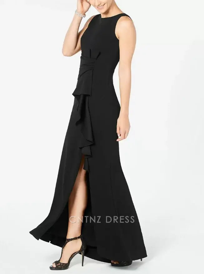 Wholesa Sheath Bateau Neck Sleeveless Pleated Wedding Guest Dresses Mother of the Bride Dresse